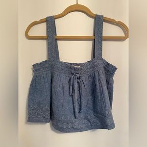 American Eagle cropped chambray tank